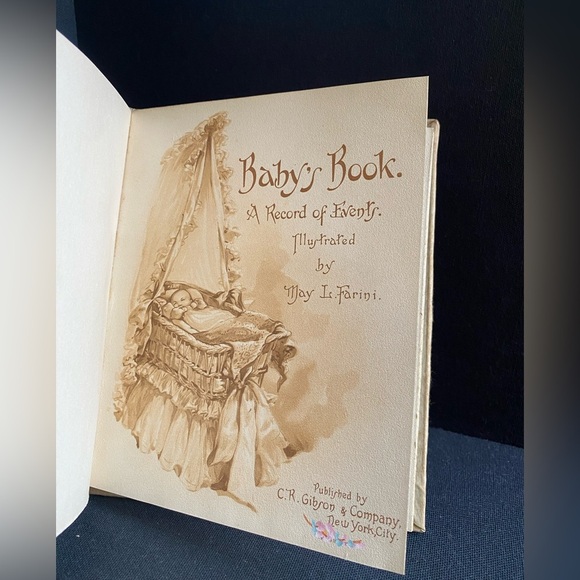 Baby’s Year Book Keepsake Journal Unused  Illustrated May Farini Antique Vintage - Picture 8 of 10
